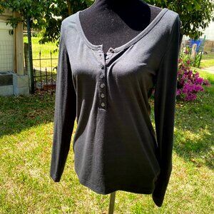 Black Long-Sleeved, Sheer Back Top